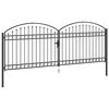 vidaXL Fence Gate with Lock Grey 401 x 200 cm Steel