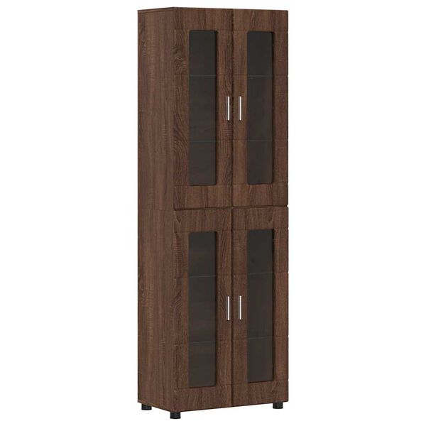 vidaXL Highboard with Shelf Brown Oak 60 x 35 x 182 cm Engineered Wood