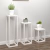 vidaXL 3 Piece Plant Stand Set White Solid Wood Pine