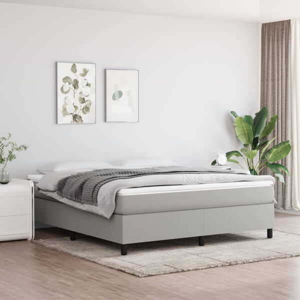vidaXL Box Spring Bed Frame Light Grey Super King Fabric (UK/IE/FI/NO only)