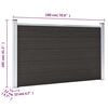 vidaXL Fence Panel WPC 180x105 cm Black