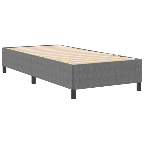 vidaXL Bed Frame Light grey 90 x 190 cm Corduroy fabric