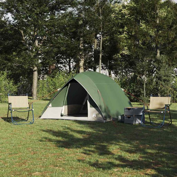 vidaXL Camping Tent with Roof Green 275 x 230 x 140 cm Taffeta