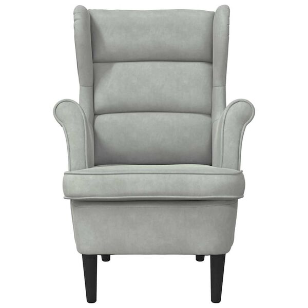 vidaXL Armchair Light Grey 92 x 71 x 91 cm Velvet