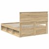 vidaXL Bed Frame with Headboard Sonoma 140 x 200 cm Solid Pine Wood