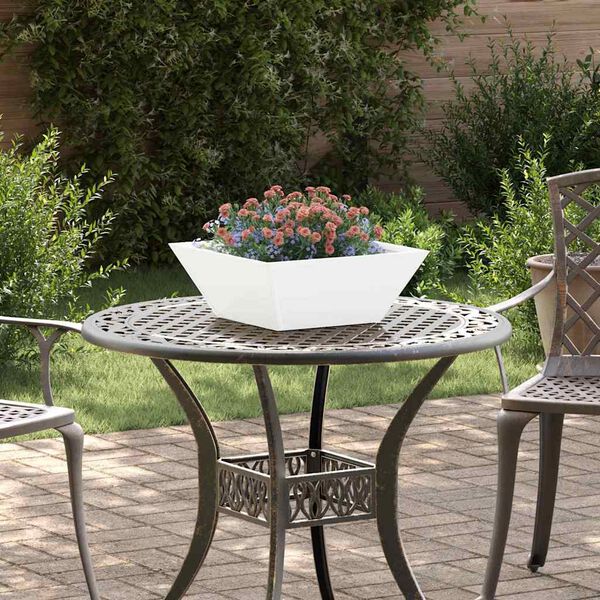 vidaXL Garden Planter 5 pcs White 40 x 40 x 15 cm Cold-rolled Steel