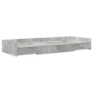 vidaXL Bed Frame with Drawer Concrete Grey 70 x 190 cm Engineered Wood