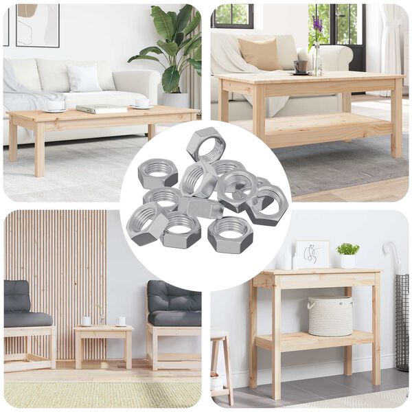 vidaXL Hex Nut 12 pcs Silver M6 Metal