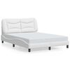 vidaXL Bed Frame with LED without Mattress "Hvar" White 140x190 cm