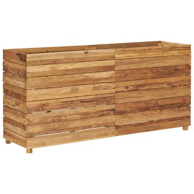vidaXL Raised Bed 150x40x72 cm Solid Wood Teak and Steel