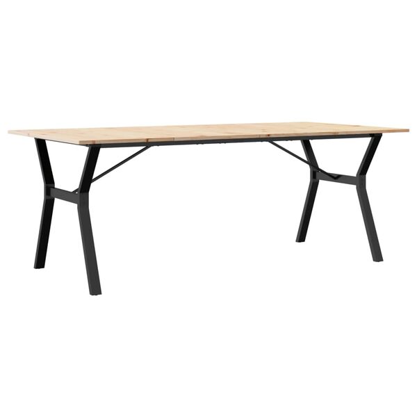 vidaXL Dining Table Y-Frame 200x100x75 cm Solid Wood Pine and Steel