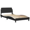 vidaXL Bed Frame with LED without Mattress "Hvar" Black and White 100x200 cm