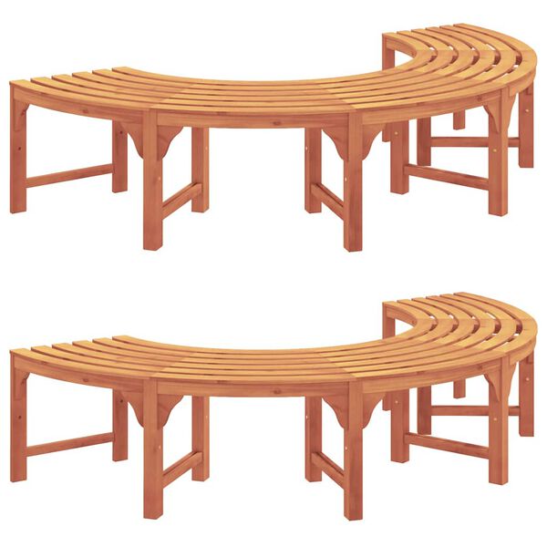 vidaXL Tree Bench 2 pcs Natural 160 x 80 x 45cm Solid Eucalyptus Wood