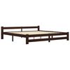 vidaXL Bed Frame without Mattress Dark Brown Solid Pine Wood 200x200 cm