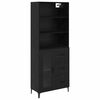 vidaXL Highboard Black Oak 69.5 x 34 x 180 cm Engineered Wood