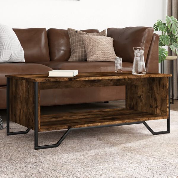 vidaXL Coffee Table Smoked Oak 100x51x40 cm Engineered Wood