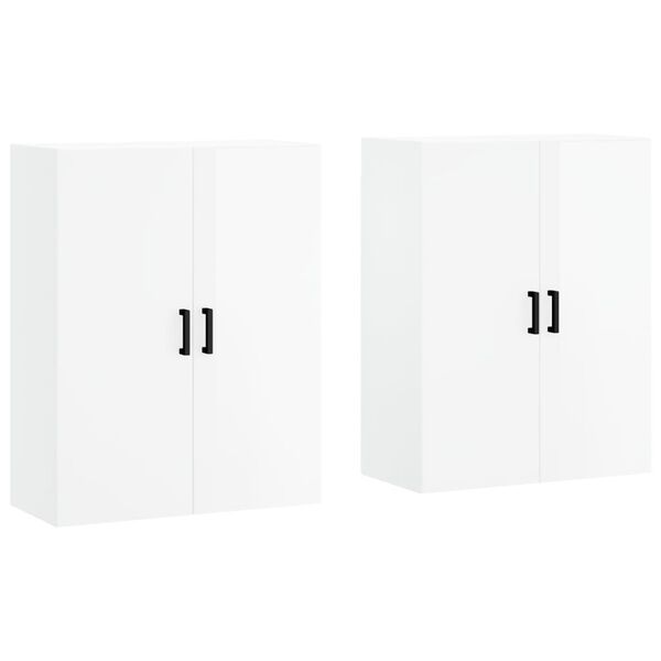 vidaXL Wall Mounted Cabinets 2 pcs High Gloss White 69.5x34x90 cm