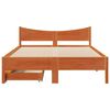 vidaXL Bed Frame with Drawers Wax Brown 140x200 cm Solid Wood Pine