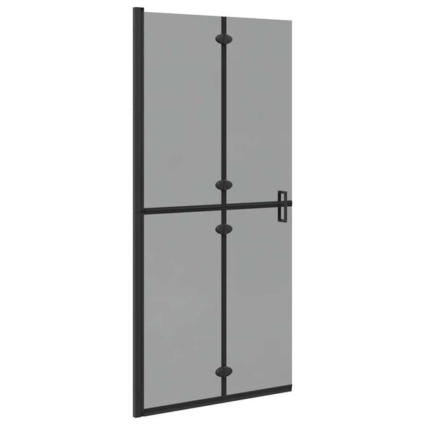 vidaXL Walk-in shower wall Black and dark transparent 90 x 190 cm