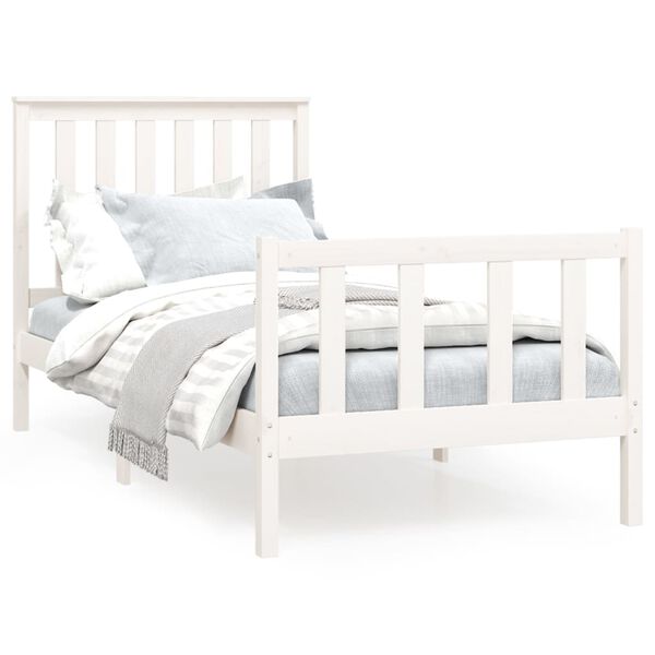 vidaXL Bed Frame without Mattress White 100x200 cm Solid Wood Pine