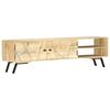 vidaXL TV Cabinet | Natural, Brass | Solid Mango Wood, Steel | 140x30x40 cm