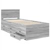vidaXL Daybed Manual Grey Sonoma and Black 90 x 200 cm Engineered Wood