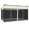 vidaXL Gazebo with Mesh Walls Cream 4x3 m Steel