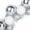 vidaXL Christmas Ball Wreathes 2 pcs White and Silver 33 x 33 x 7 cm