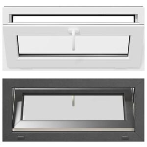 vidaXL Basement Window RISOR 90 x 40 cm PVC and Glass Anthracite