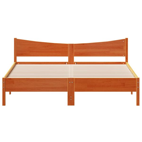 vidaXL Bed Frame without Mattress Wax Brown 180x200 cm Super King Solid Wood Pine