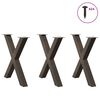 vidaXL Dining Table Legs X-Shaped 3 pcs Natural Steel 80x(72-73) cm Steel