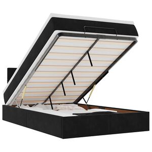 vidaXL Ottoman Bed with Mattress & LEDs Black 120x200cm Velvet