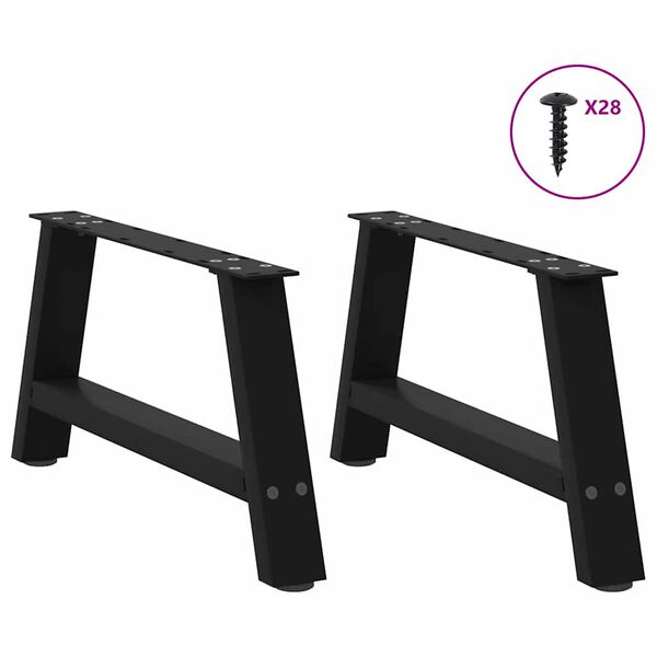 vidaXL Coffee Table Legs A-Shaped 2 pcs Black&nbsp;70x(30-31) cm Steel