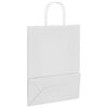 vidaXL Paper Bags 250 pcs with Handles White 26x12x35 cm