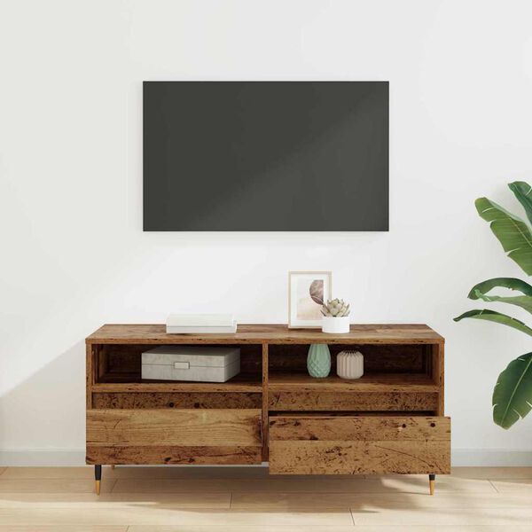 vidaXL TV Cabinet with Drawer Old Wood 100 x 34.5 x 44.5 cm