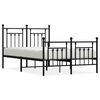 vidaXL Metal Bed Frame without Mattress with Footboard Black 120x200cm