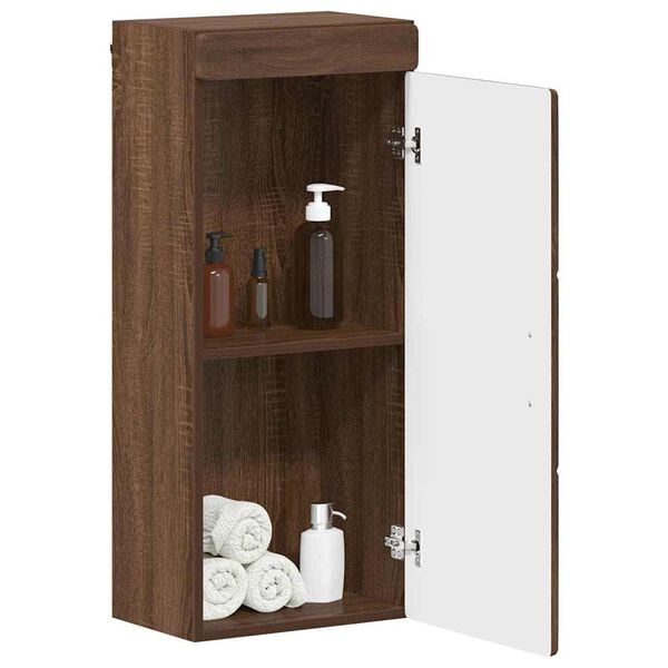 vidaXL Bathroom Wall Cabinet TULUM Brown Oak 37 x 24.5 x 86 cm
