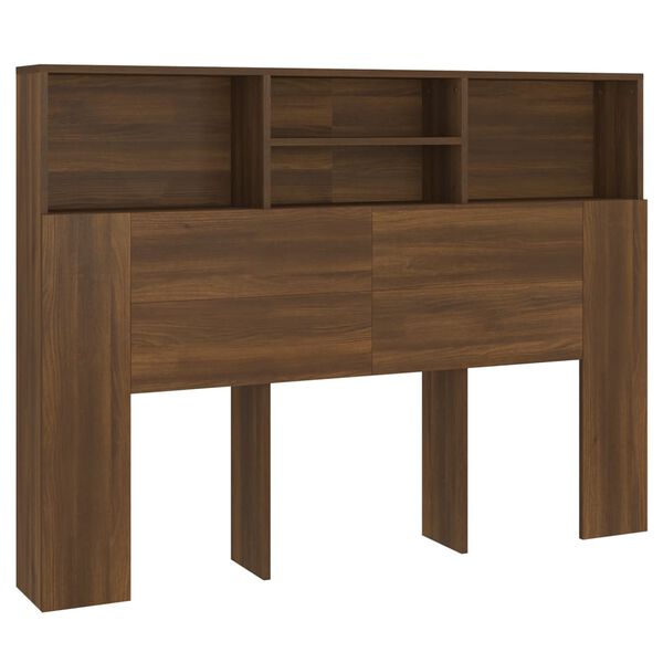 vidaXL Headboard Cabinet Brown Oak 140x19x103.5 cm