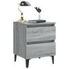 vidaXL Bed Cabinets with Metal Legs 2 pcs Grey Sonoma 40x35x50 cm