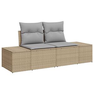 vidaXL Garden Sofa Beige 123 x 62 x 69cm Poly Rattan