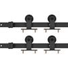 vidaXL Sliding Door Hardware Kits 2 pcs 183 cm Steel Black