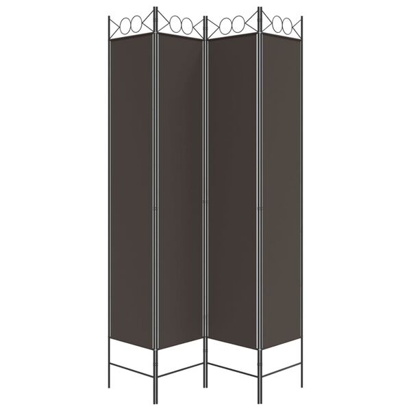 vidaXL 4-Panel Room Divider Brown 160x220 cm Fabric