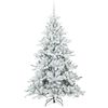 vidaXL Artificial Hinged Christmas Tree White 180 cm PVC and Steel