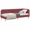 vidaXL Corner Bed Frame with Headboard Wine Red 80 x 200 cm Fabric