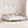 vidaXL Bed Frame with Headboard Natural 180 x 200 cm Solid Pine Wood