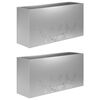 vidaXL Garden Planter 2 pcs Silver 100 x 20 x 49 cm Galvanised Steel