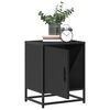 vidaXL Bedside Cabinet Black 40x31x50 cm Engineered Wood and Metal