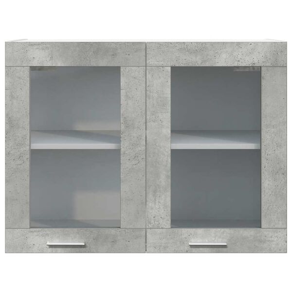 vidaXL Hanging Glass Cabinet Lyon Concrete Grey 80x31x60 cm