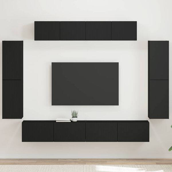 vidaXL TV Cabinet 4 pcs Black