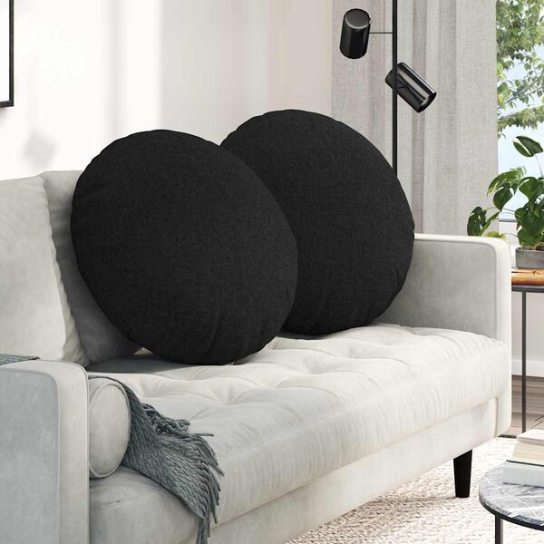 vidaXL Seat Cushions 2 pcs Black Ø80 x 29 cm Fabric
